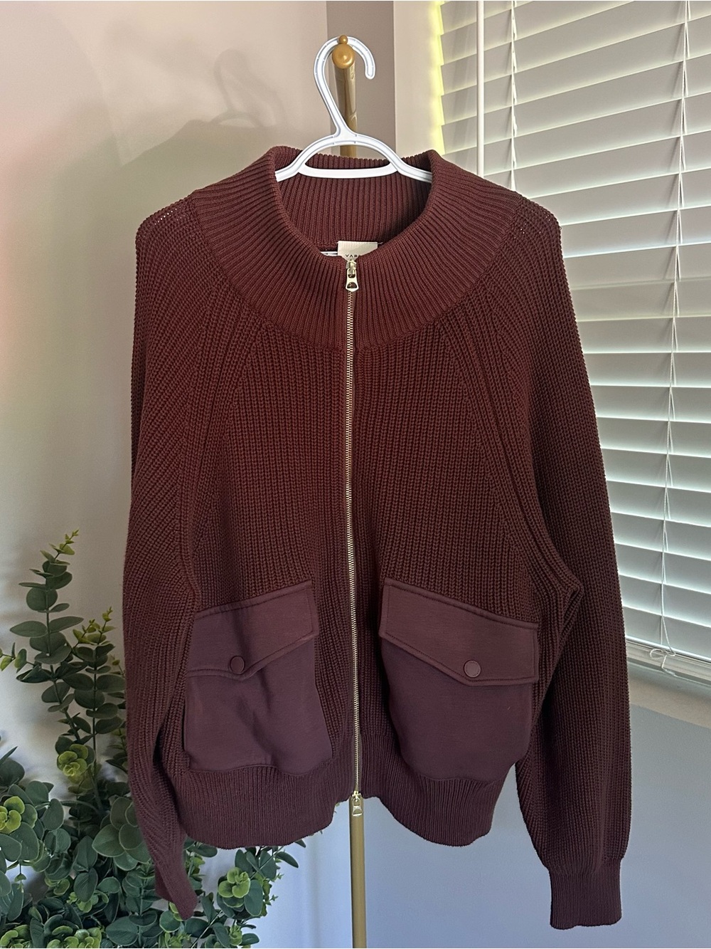 Varley Tessa Knit Jacket Brown L